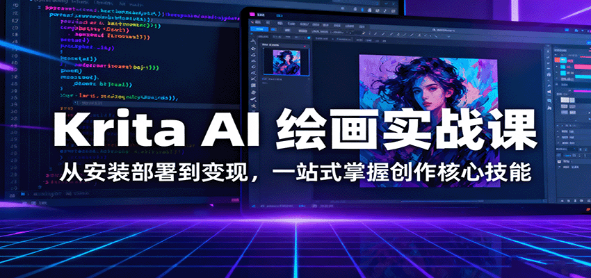 Krita AI 绘画实战课：从安装部署到变现，一站式掌握创作核心技能-知创网