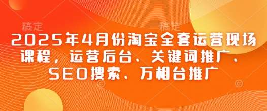2025年4月份淘宝全套运营现场课程，运营后台、关键词推广、SEO搜索、万相台推广-知创网
