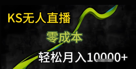 KS无人直播25年最新玩法，只需一部手机，轻松月入1W+【揭秘】-知创网