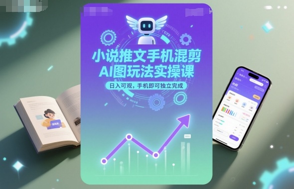 小说推文手机混剪AI图玩法实操课,日入可观,手机即可独立完成-知创网