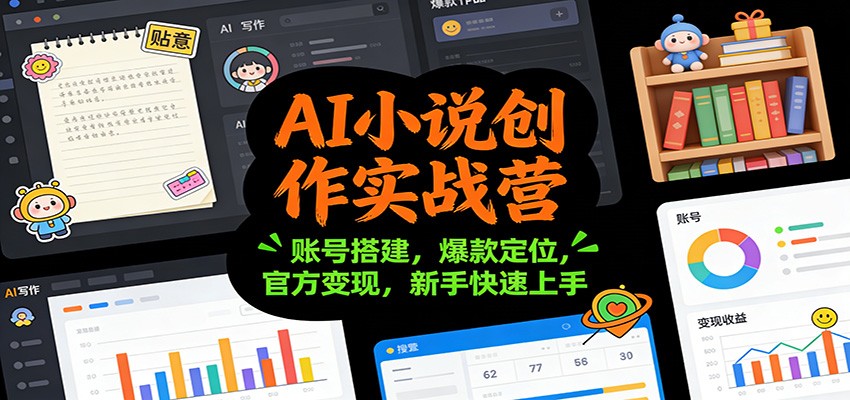 AI小说创作实战营：账号搭建，爆款定位，官方变现，新手快速上手-知创网