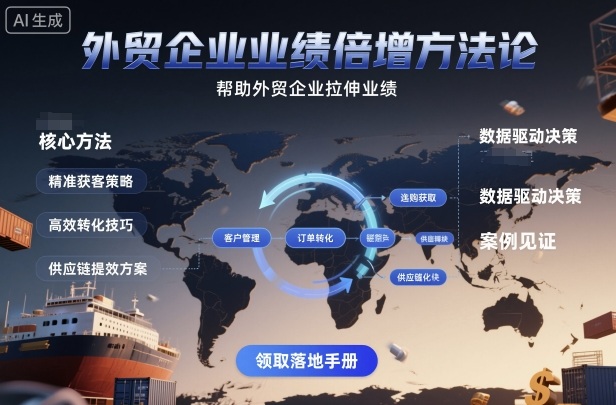 外贸企业业绩倍增方法论，帮助外贸企业拉伸业绩-知创网