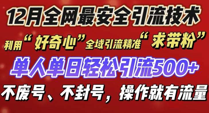 12 月份全网最安全引流创业粉技术来袭,不封号不废号,有操作就有流量【揭秘】-知创网
