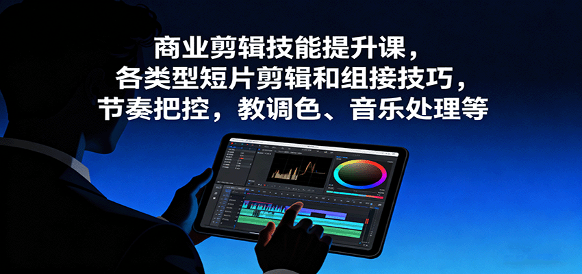 商业剪辑技能提升课，各类型短片剪辑和组接技巧，节奏把控，教调色、音乐处理等-知创网