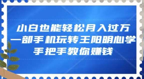 小白也能轻松月入过万，一部手机玩转王阳明心学，手把手教你赚钱【揭秘】-知创网