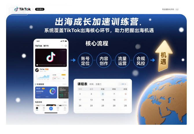 出海成长加速训练营，系统覆盖TikTok出海核心环节，助力把握出海机遇（更新）-知创网