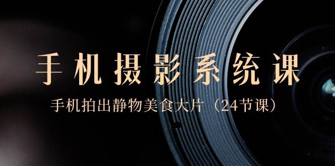 0基础手机摄影系统课，手机拍出静物美食大片（24节课）-知创网