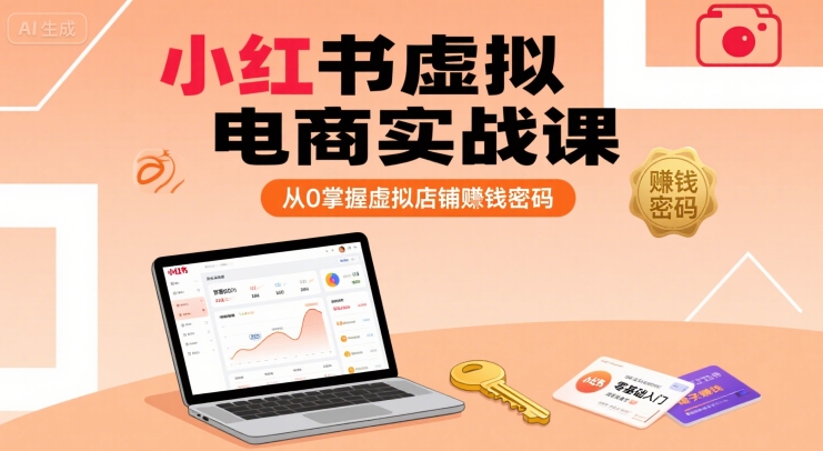 小红书虚拟电商实战课，从0掌握虚拟店铺賺钱密码-知创网