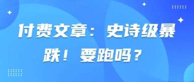 付费文章:史诗级暴跌!要跑吗?-知创网