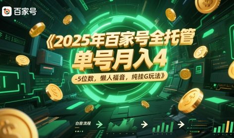 2025年百家号全托管，单号月入4-5位数，懒人福音，纯挂G玩法【揭秘】-知创网