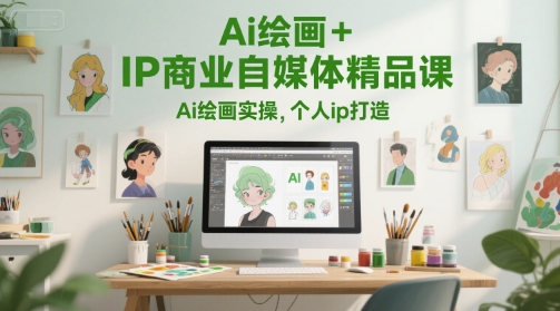 Ai绘画+IP商业自媒体精品课，Ai绘画实操，个人ip打造-知创网