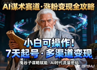 AI谋术赛道,涨粉快速,变现方式多样,小白可操作-知创网