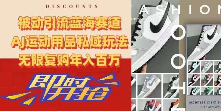 被动引流蓝海赛道，AJ运动用品私域玩法，无限复购年入百万【揭秘】-知创网