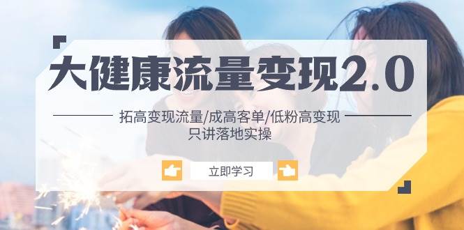 （10871期）大健康 流量 变现2.0：拓高变现 流量/成高客单/低粉高变现/只讲落地实战-知创网