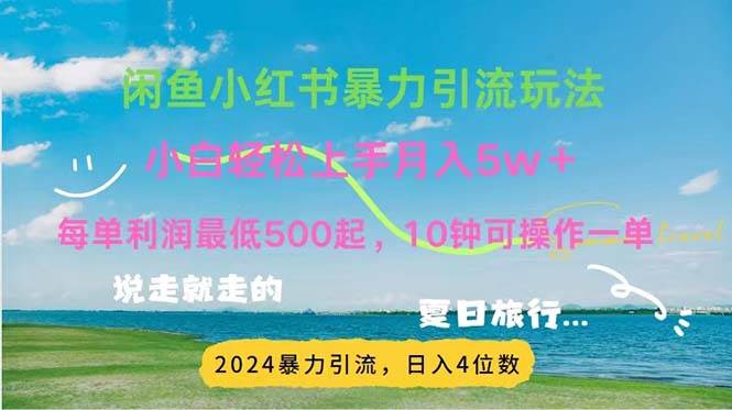 （11650期）2024暑假赚钱项目小红书咸鱼暴力引流，简单无脑操作，每单利润500+，…-知创网