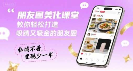 朋友圈美化课堂,教你轻松打造,吸睛又吸金的朋友圈,私域不看,变现少一半-知创网