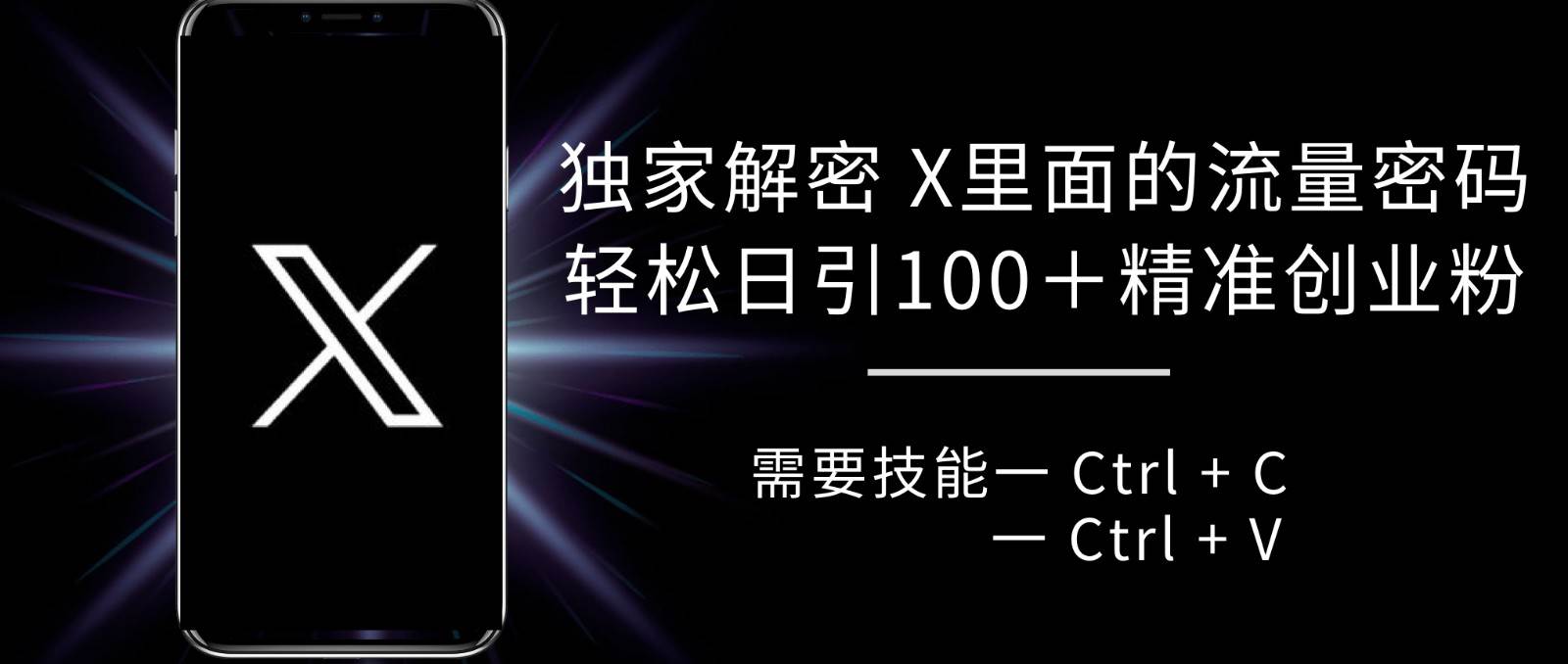 独家解密 X 里面的流量密码，复制粘贴轻松日引100+粉，精准迅速获客-知创网