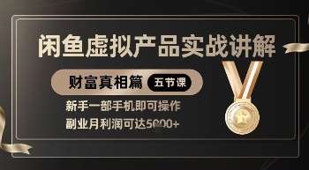 精品！闲鱼虚拟产品实战讲解，新手一部手机即可操作，副业月利润可达5k+-知创网