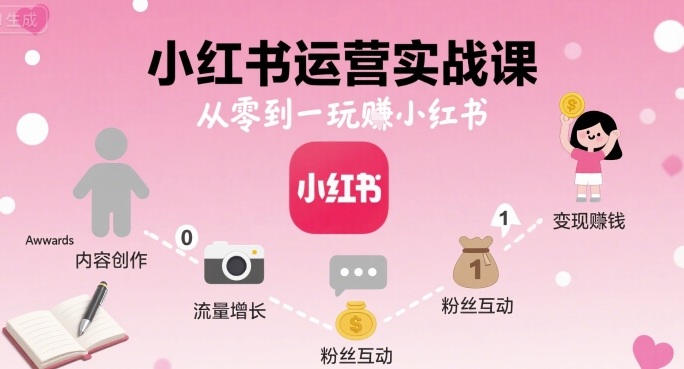 小红书运营实战课，从零到一玩賺小红书-知创网