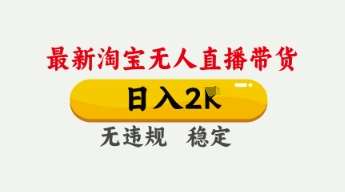 4月最新淘宝无人直播带货，日入数张，不违规不封号，独家技术，操作简单【揭秘】-知创网