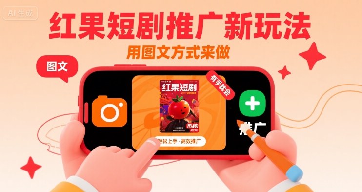 红果短剧推广新玩法,用图文方式来做,有手就会-知创网
