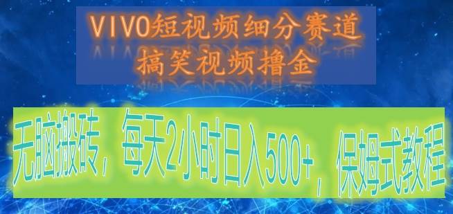 VIVO短视频细分赛道，搞笑视频撸金，无脑搬砖，每天2小时日入500+，保姆式教程-知创网