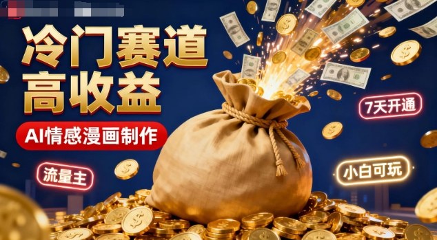 公众号冷门赛道，用AI做情感漫画，7天开通流量主，操作简单，小白可玩-知创网