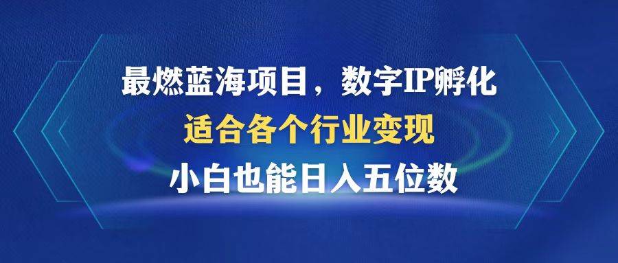 （12941期）最燃蓝海项目  数字IP孵化  适合各个行业变现  小白也能日入5位数-知创网