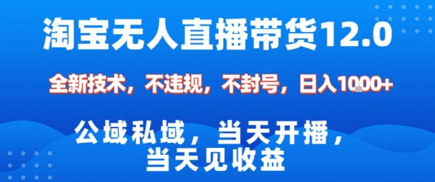 淘宝无人直播12.0,公域私域技术,不封号,不违规布局双十一流量风口,日入1k(独家技术)【揭秘】-知创网
