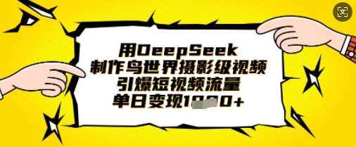 用DeepSeek制作鸟世界摄影级视频，引爆短视频流量，单日变现1k-知创网