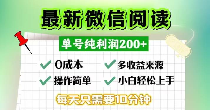（13108期）微信阅读最新玩法，每天十分钟，单号一天200+，简单0零成本，当日提现-知创网