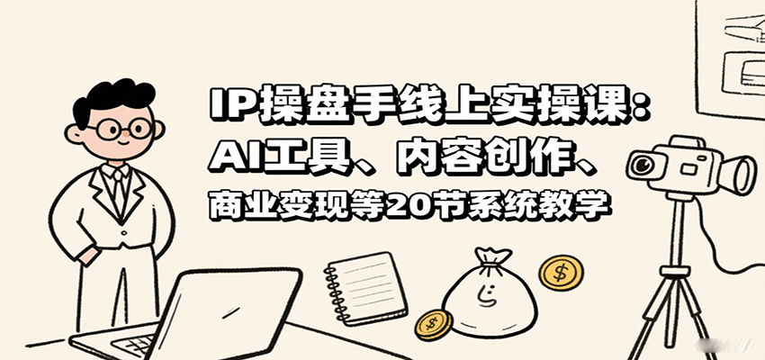 IP操盘手线上实操课：AI工具、内容创作、商业变现等20节系统教学-知创网
