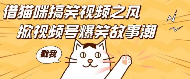 借猫咪搞笑视频之风，掀视频号爆笑故事潮，轻松日入四位数，无门槛快速入门!-知创网