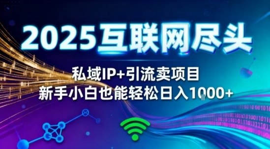 2025网创尽头王炸项目！私域IP+精准引流，新手小白在家躺賺日入1k，零经验也能上手【揭秘】-知创网