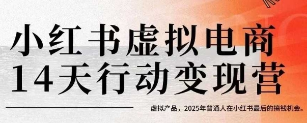 小红书虚拟电商14天变现训练营，虚拟产品，2025年普通人在小红书最后的搞钱机会-知创网
