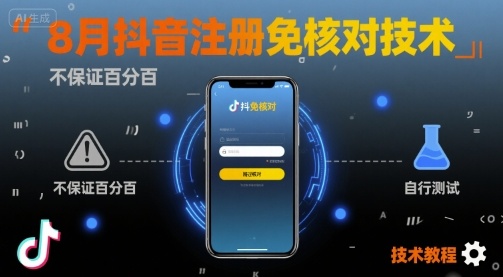 8月抖音注册免核对技术,不保证百分百,自测-知创网