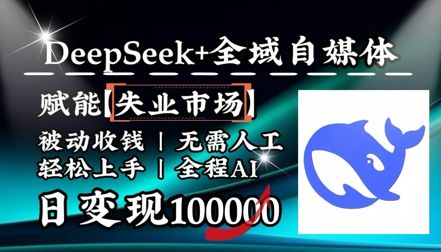 降维打击，DeepSeek+失业市场，全自动操作，结合人人刚需，单月利润轻松破100000＋-知创网