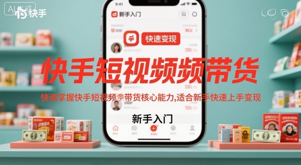 快手短视频带货，快速掌握快手短视频带货核心能力，适合新手快速上手变现-知创网