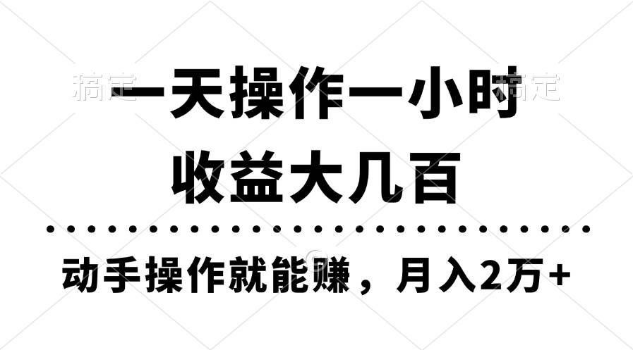 （11263期）一天操作一小时，收益大几百，动手操作就能赚，月入2万+教学-知创网