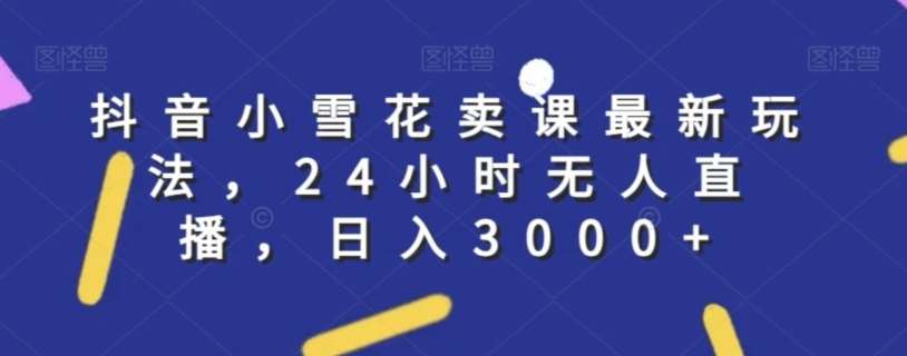 抖音小雪花卖课最新玩法，24小时无人直播，日入3000+【揭秘】-知创网