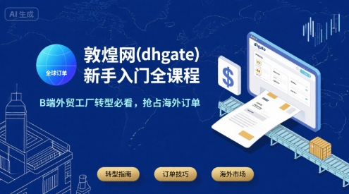 敦煌网(dhgate)新手入门全课程，B端外贸工厂转型必看，抢占海外订单-知创网