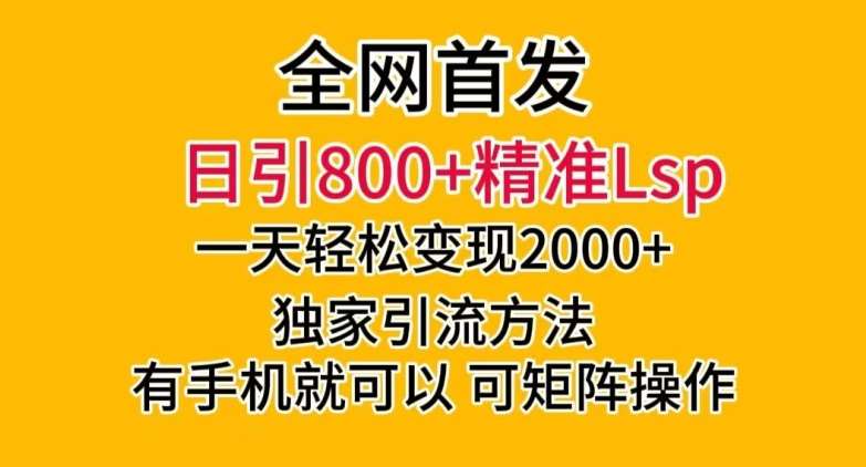 全网首发！日引800+精准老色批，一天变现2000+，独家引流方法，可矩阵操作【揭秘】-知创网