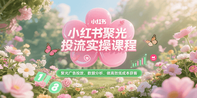小红书聚光投流实操课程，聚光广告投放、数据分析、做高效低成本获客-知创网