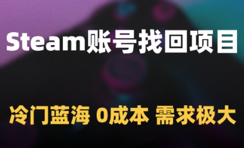 Steam账号找回项目，冷门蓝海，0成本，需求极大-知创网