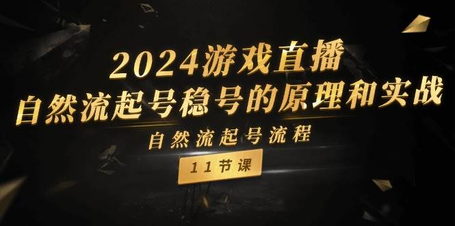 （11653期）2024游戏直播-自然流起号稳号的原理和实战，自然流起号流程（11节）-知创网