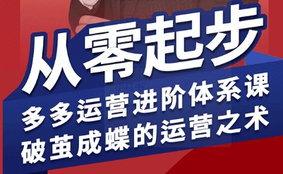 拼多多运营进阶系统课，从零起步，多多运营进阶体系课，破茧成蝶的运营之术-知创网