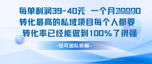 每单利润40一个月7k+转化最高的私域项目，每个人都要的产品转化率已经能做到100%-知创网