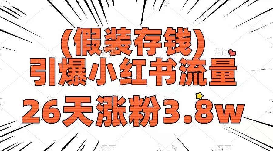 （8217期）假装存钱，引爆小红书流量， 26天涨粉3.8w，作品制作简单，多种变现方式-知创网