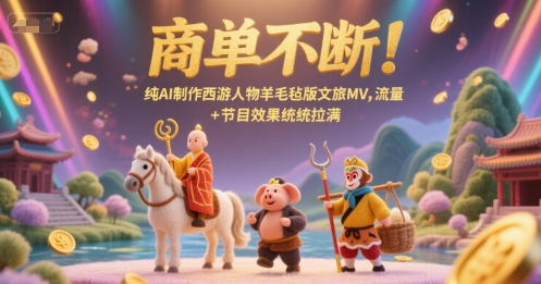 商单不断!纯AI制作西游人物羊毛毡版文旅MV,流量+节目效果统统拉满-知创网