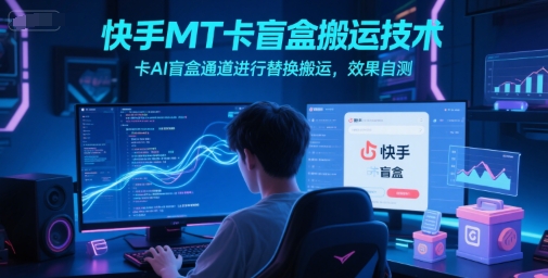 快手MT卡盲盒搬运技术，卡AI盲盒通道进行替换搬运，效果自测-知创网